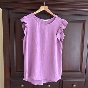 Les Ami’s  Purple Ruffled Blouse size L